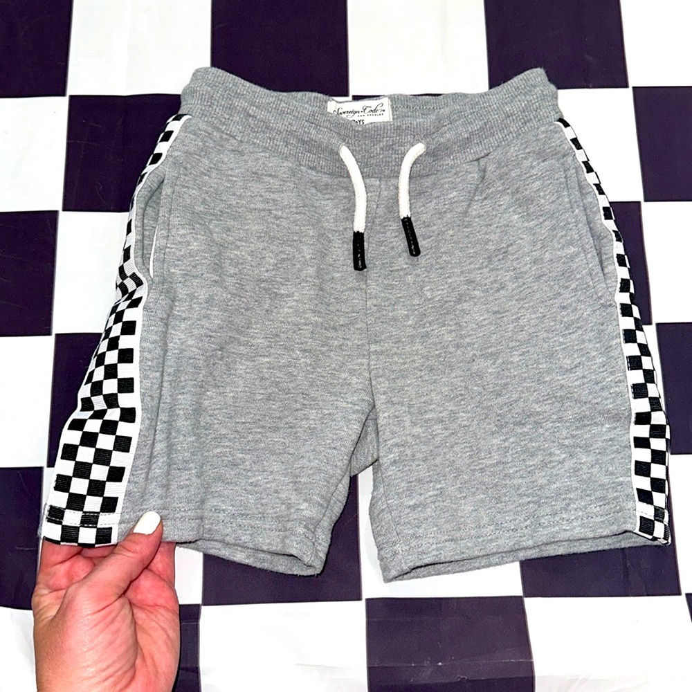 Sovereign Code Gray Checkerboard Drawstring Shorts 4